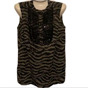 MICHAEL KORS ZEBRA PRINT TOP SZ M